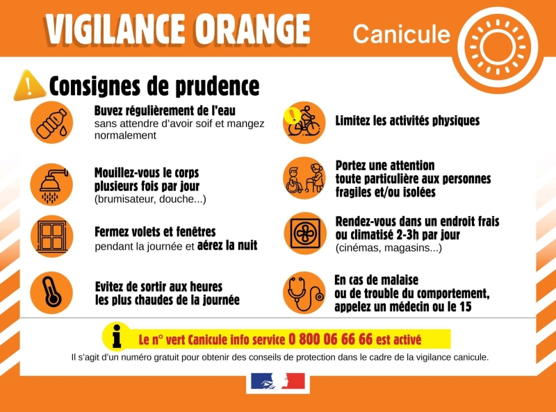 VIGILANCE ORANGE CANICULE