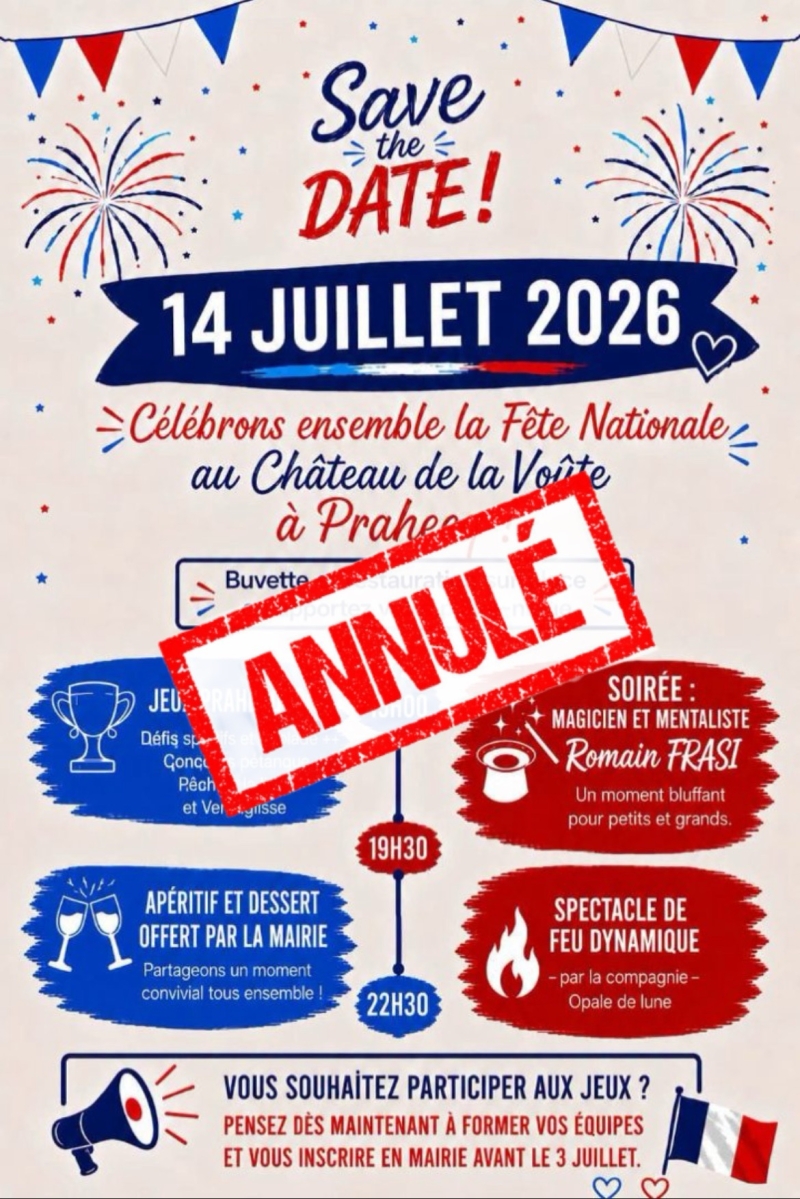 ANNULATION-FESTIVITES DU 14 JUILLET