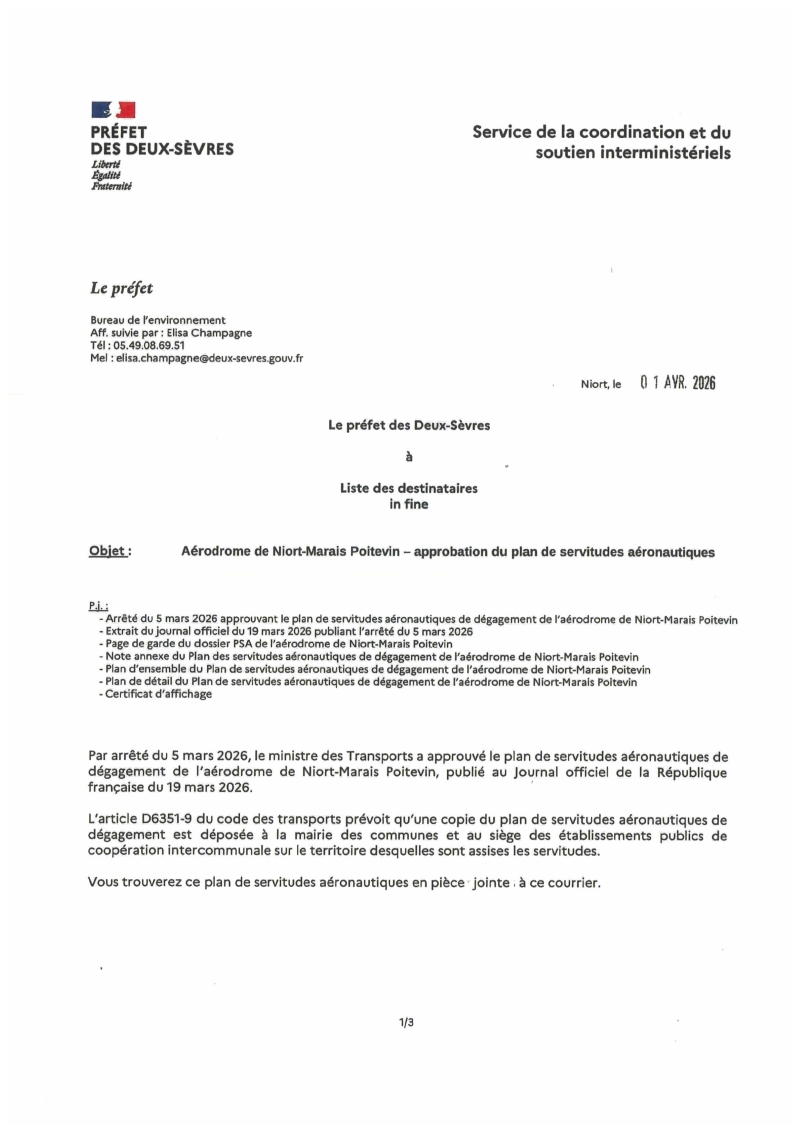 Arrêté préfectoral, plan de servitudes aéronautiques